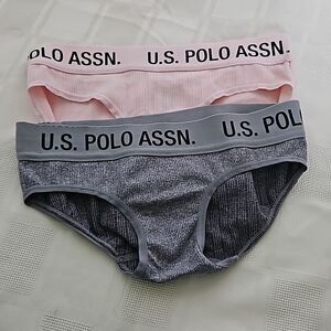 U.S Polo Assn.2 Pack  Brief Underwear Small Gray/ Pink